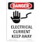 Signmission OSHA Danger Sign, 14" Height, Rigid Plastic, Electrical Current Keep Away, Portrait OS-DS-P-1014-V-1194 - alternate 1